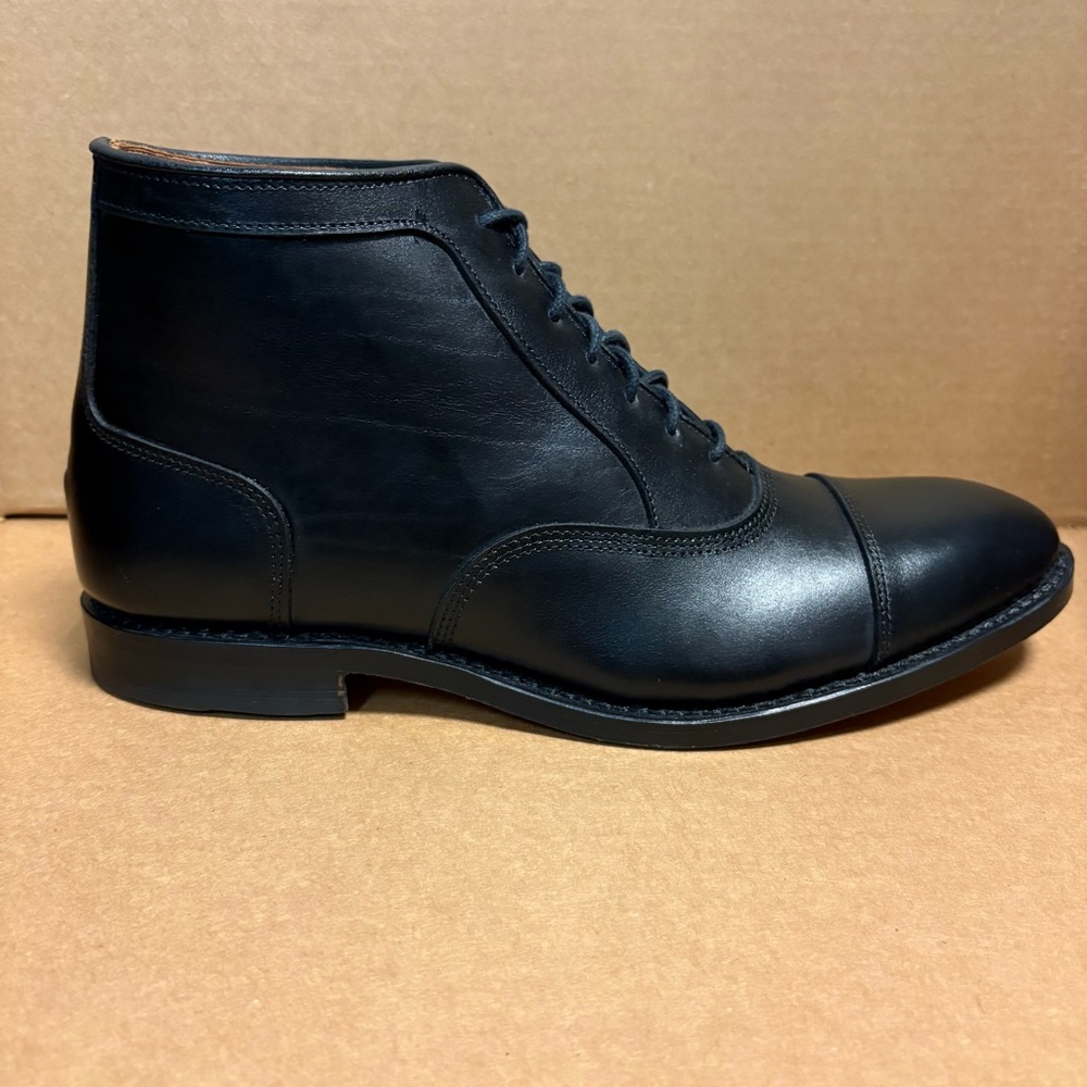 New Allen Edmonds Park Avenue Cap Toe Oxford Black Dress Boots Men’s Size 8.5 D